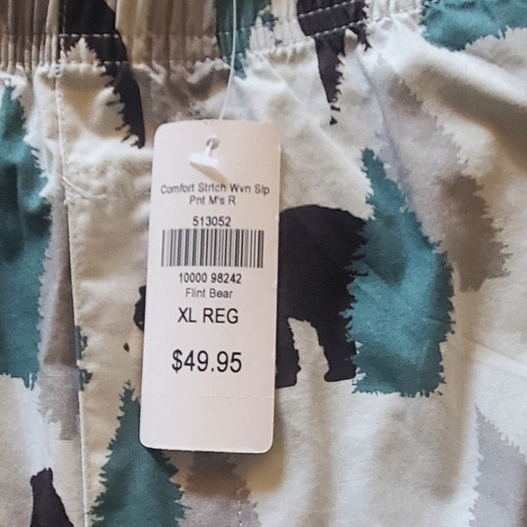 L.L. Bean Comfort Stretch Woven Sleep Pants Sz. XL Flint Bear NWT - Picture 8 of 13